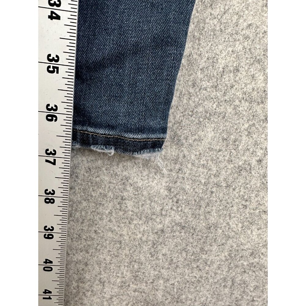 Frame Le Skinny De Jeanne Jeans Blue Medium Wash 29 Wooster Frayed Distressed - Picture 10 of 16